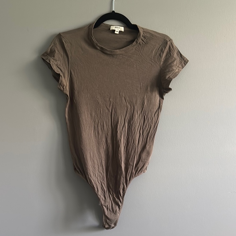 Women's Agolde Taupe Brown Bodysuit